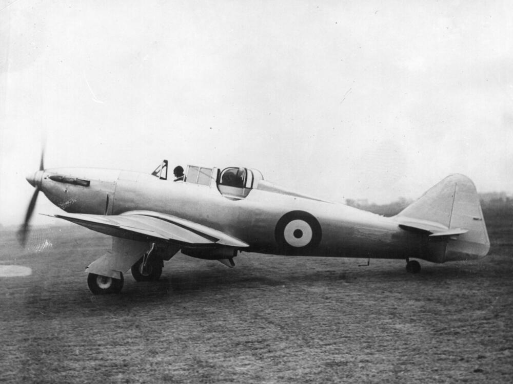 A Boulton-Paul Defiant, pictured in January 1940, was a British fighter used extensively by the Royal Air Force during the early years of World War II.  Author Robert Buderi told NPR that the British invention of the cavity magnetron, was pivotal for the Allied forces. The compact device allowed the RAF to fit radar systems onto planes themselves, 