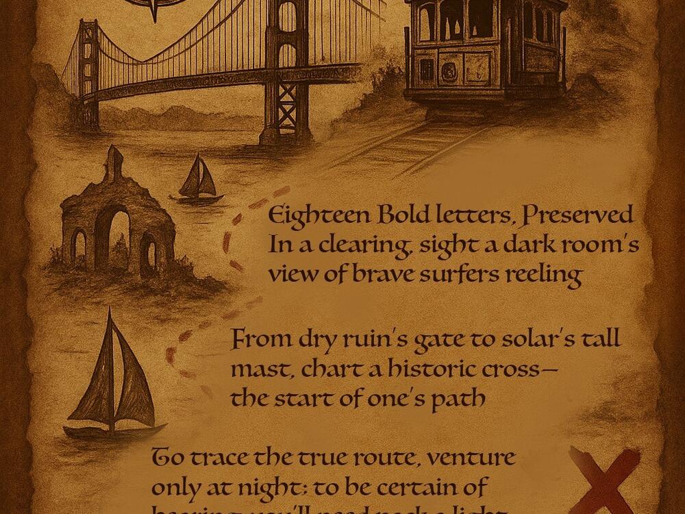 The anonymous organizers of the treasure hunt shared this poster with clues on Reddit.