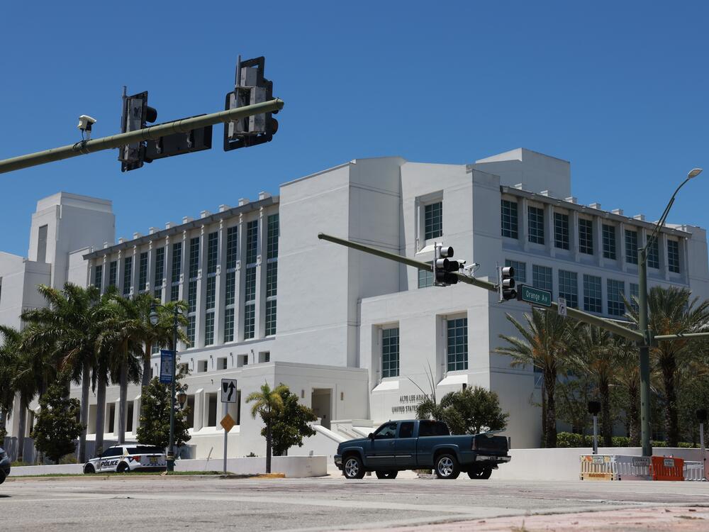 Ryan Routh, the man accused in a 2024 assassination attempt of Donald Trump at a West Palm Beach, Fla. golf course, had a federal court hearing Wednesday in Fort Pierce, Fla. In this file photo of the Alto Lee Adams Sr. United States Courthouse, attorneys argued several merits of the case — including what can and can't be used in the trial.