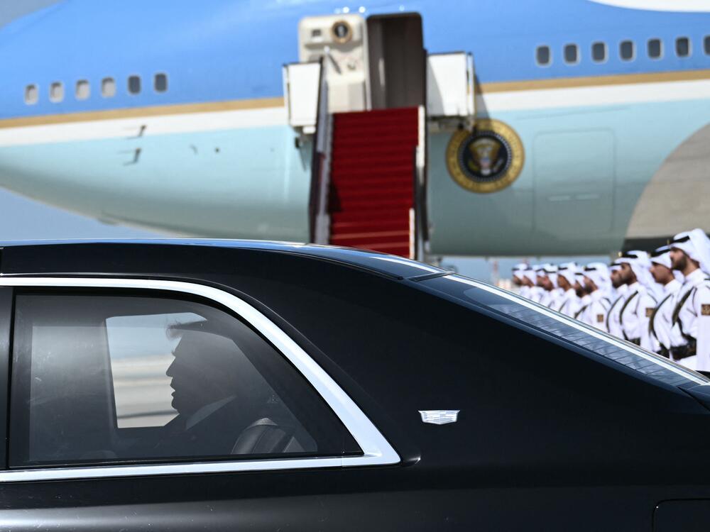 President Trump arrives in the Qatari capital Doha on Wednesday. Trump touched down at Hamad International Airport, with relations between the two governments in the spotlight over Qatar's offer to Trump of a $400 million luxury aircraft to serve as a new Air Force One.