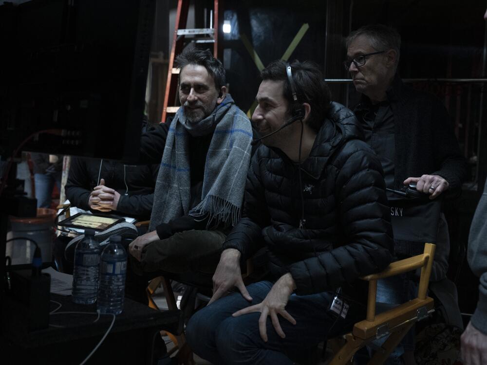Co-directors Adam Stein (left) and Zach Lipovsky (right) on the set of <em>Final Destination Bloodlines.</em>