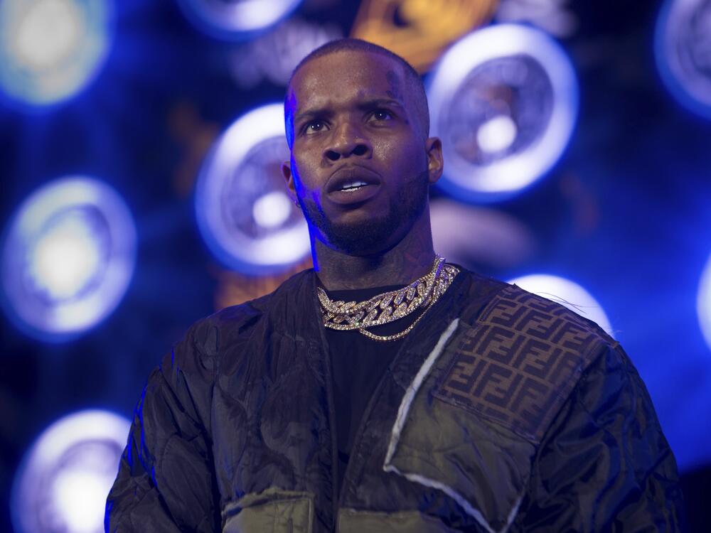 Tory Lanez, pictured performing in 2019, was stabbed in the California prison where he is serving time after being convicted of shooting Megan Thee Stallion in the feet.