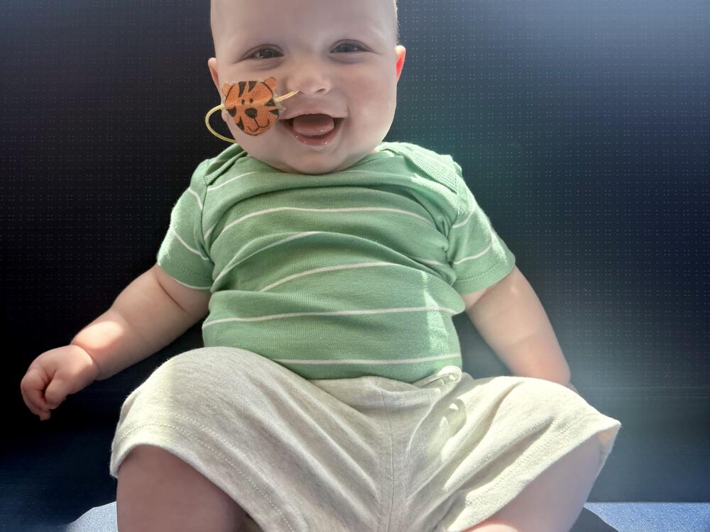KJ is photographed at Children's Hospital of Philadelphia after his third infusion treatment.
