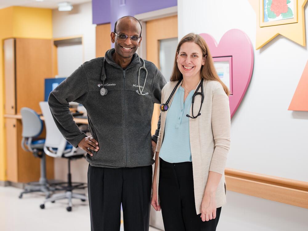 Dr. Kiran Musunuru, left, and Dr. Rebecca Ahrens-Nicklas developed a gene-editing therapy that specifically targeted KJ Muldoon's genes.