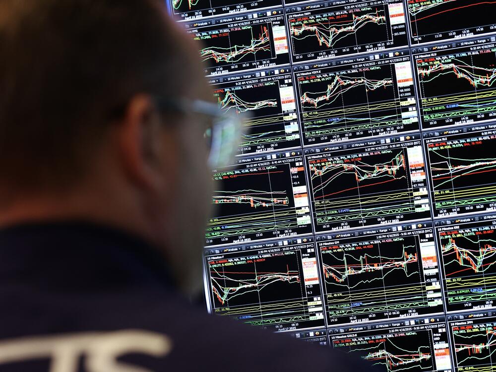 A trader on the floor of the New York Stock Exchange.