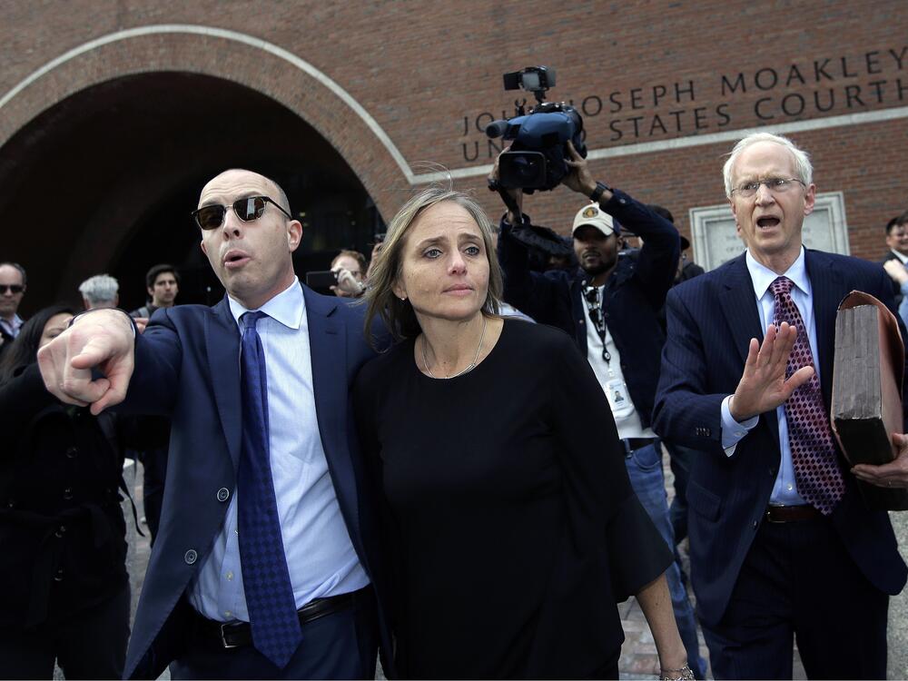District Court Judge Shelley Joseph leaves Boston federal court in April 2019 for allegedly helping a man in the country illegally evade immigration officials as he left her Newton, Mass., courthouse.