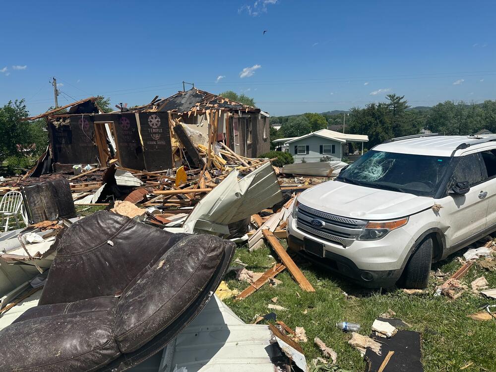 Destruction caused by a tornado in Somerset, Ky., on Saturday.