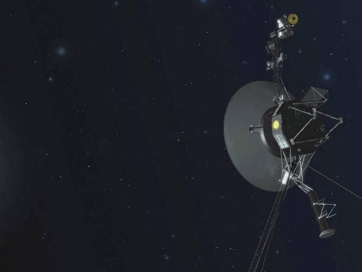 An illustration provided by NASA depicts Voyager 1, the most distant spacecraft from Earth.