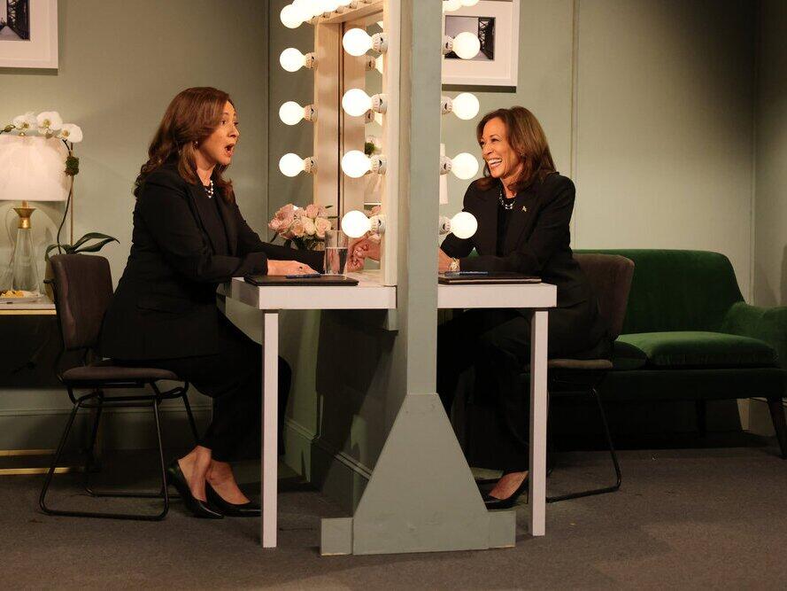 Maya Rudolph and then-Vice President Kamala Harris during the cold open on November 2, 2024.