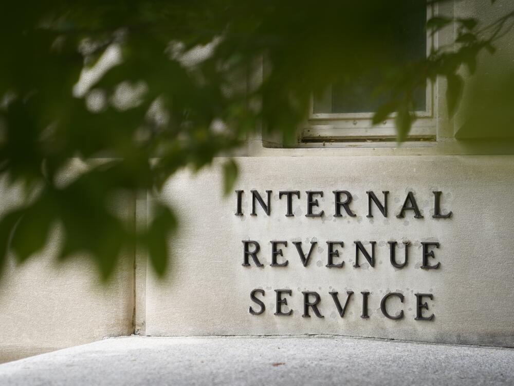A sign is displayed outside the Internal Revenue Service building on May 4, 2021, in Washington. (AP Photo/Patrick Semansky, File)
