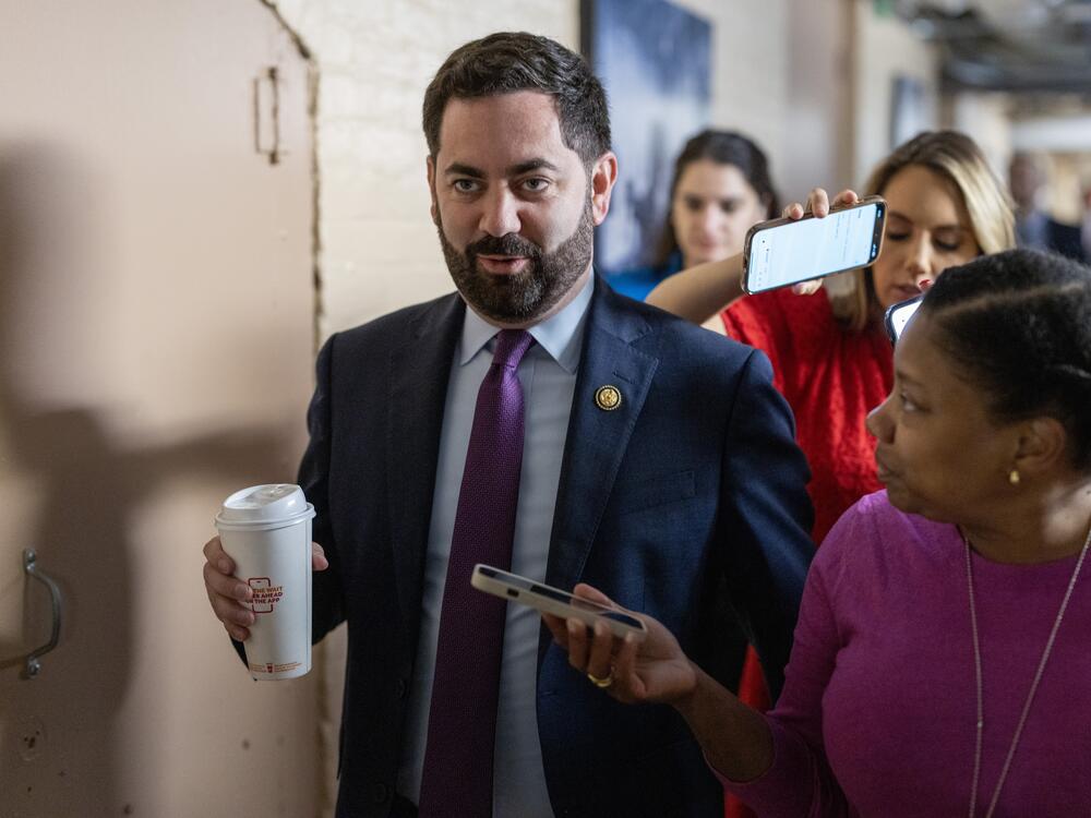 Rep. Mike Lawler (R-N.Y.) arrives for a House Republican meeting at the U.S. Capitol on May 20, 2025 in Washington, D.C.