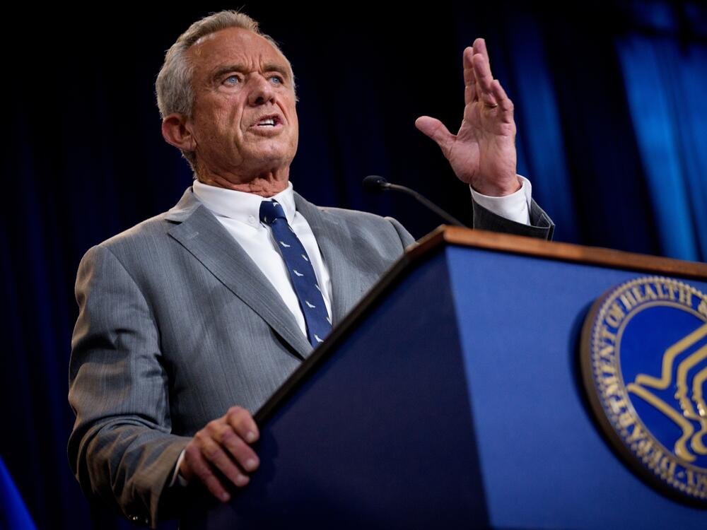 Health and Human Services Secretary Robert F. Kennedy Jr. speaks at a news conference at the Health and Human Services Department in Washington, D.C., on April 22.