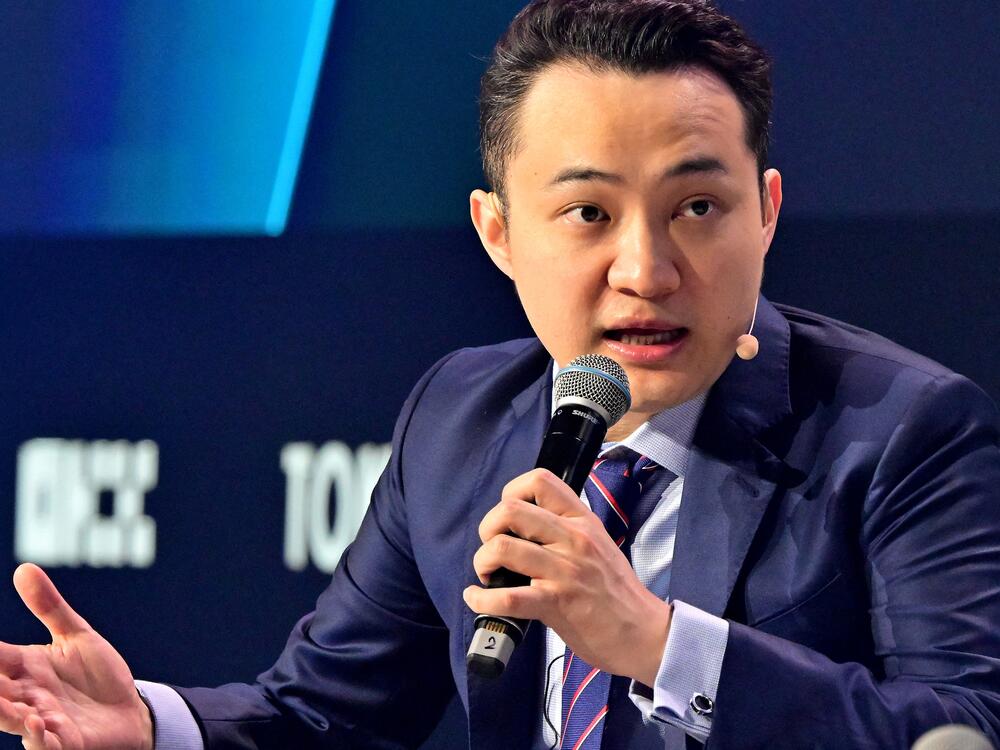 Cryptocurrency entrepreneur Justin Sun participates in a session during the Token 2049 crypto conference in Dubai on May 1, 2025. Sun is a top investor in Trump's meme coin and says he plans to attend an exclusive dinner with the president.