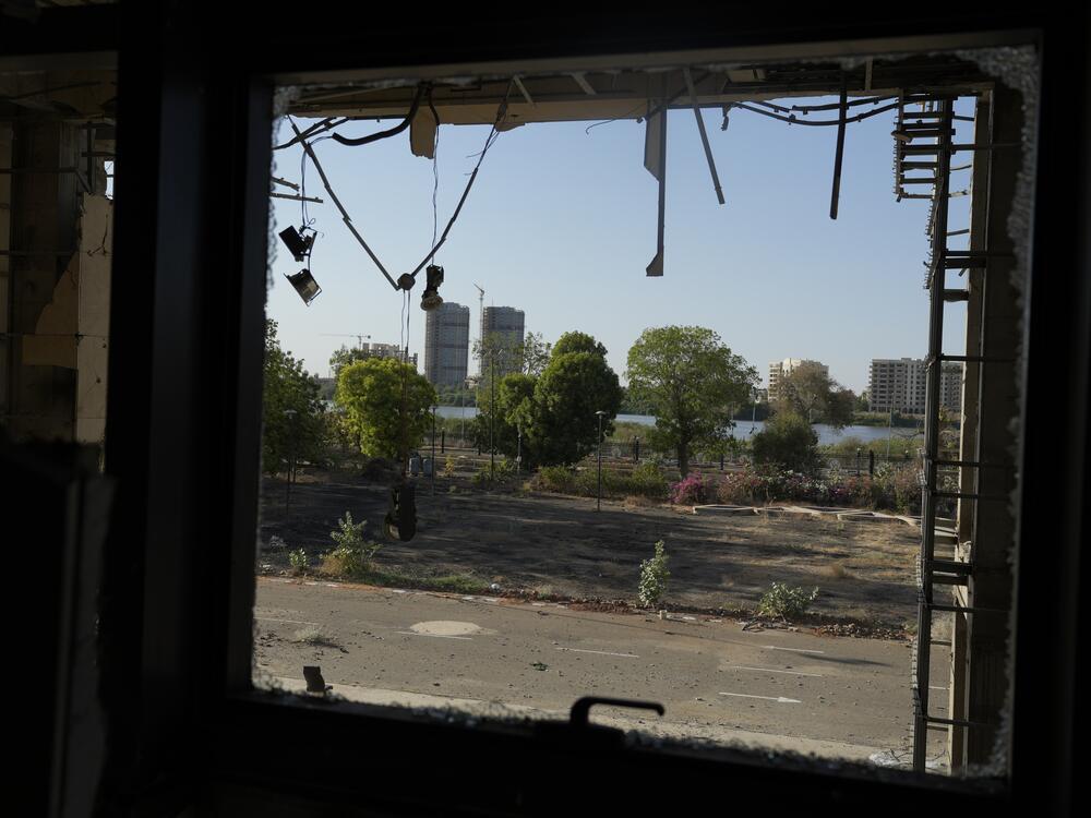 Khartoum sits on the White Nile — seen here from the destroyed presidential palace.