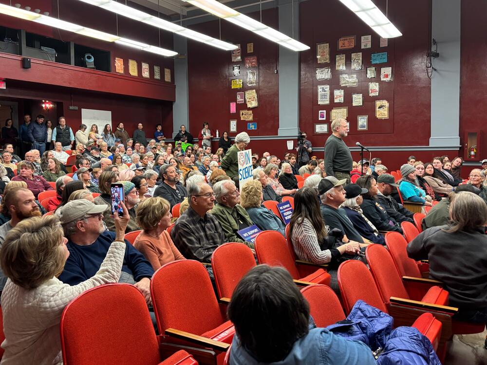 Hamilton city leaders moved a weeknight March meeting on federal cuts to a school auditorium to fit a crowd of people concerned that Trump's reshuffling would change the nature of their town. Kim Hasenkrug, a former Rocky Mountain Labs researcher of 31 years, who retired in 2022, was among those who asked city councilors to try to buffer Hamilton from federal cuts.