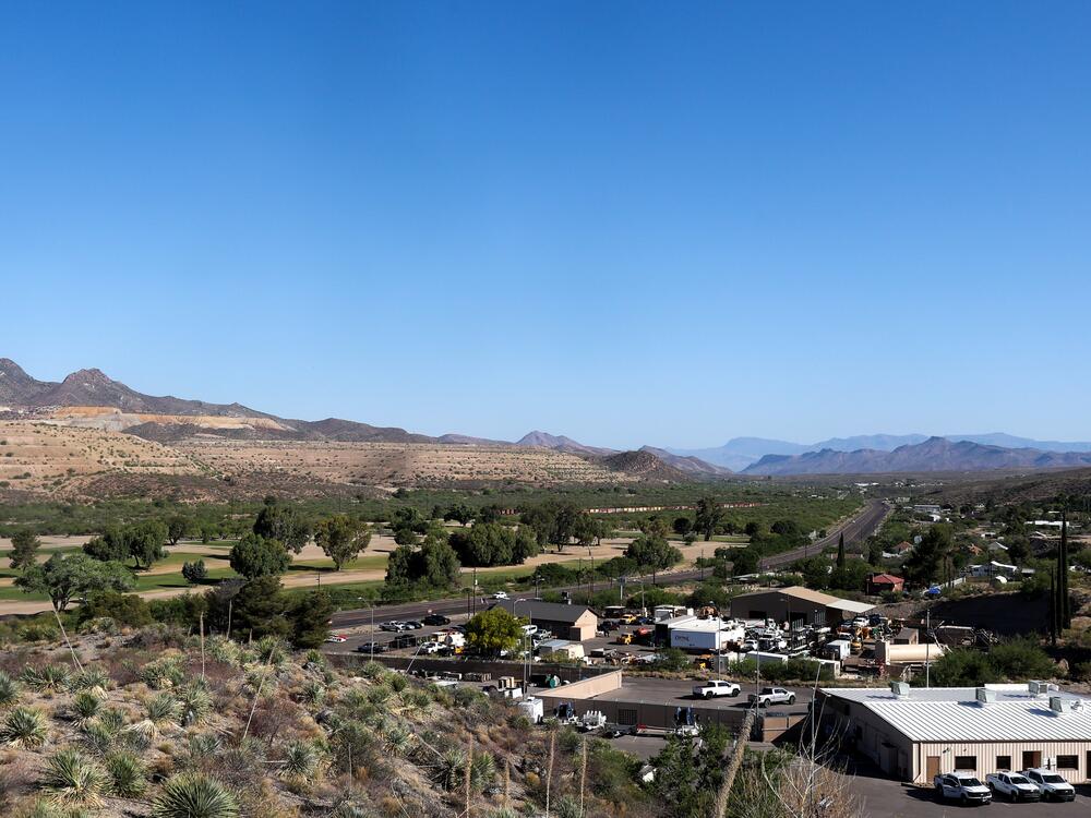 Mountains of mine tailings, or waste, above the valley where Globe, Ariz., is located. The area has been a center for copper mining since the 19th century.