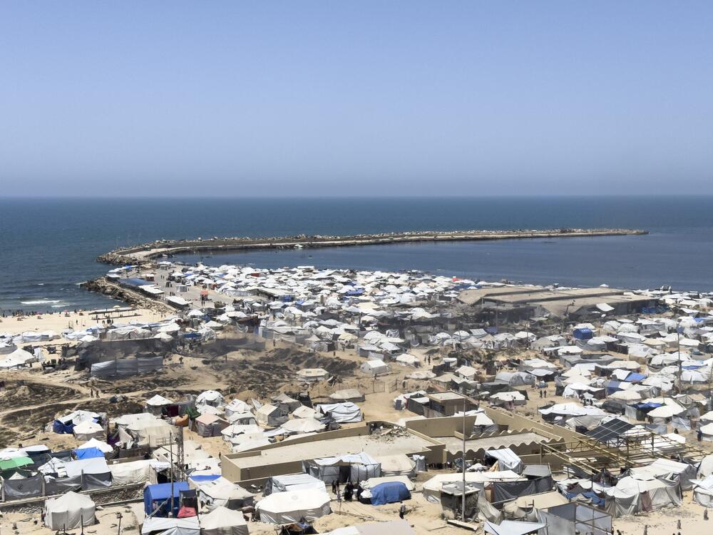 Gaza City tents on May 25, 2025.