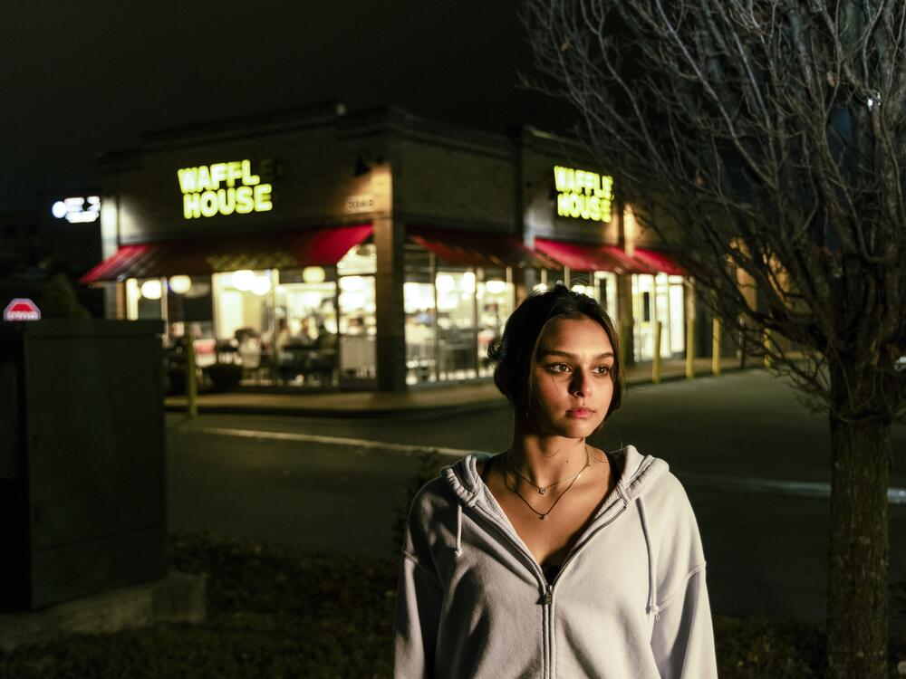 Ariyana Sheth stands outside her hometown Waffle House — a place woven into her teenage memories — in Franklin, Tenn., on Jan. 18. Weekend hangouts and late-night stops made it a gathering spot, and even now that she's in college, it remains a familiar landmark for her and her friends.