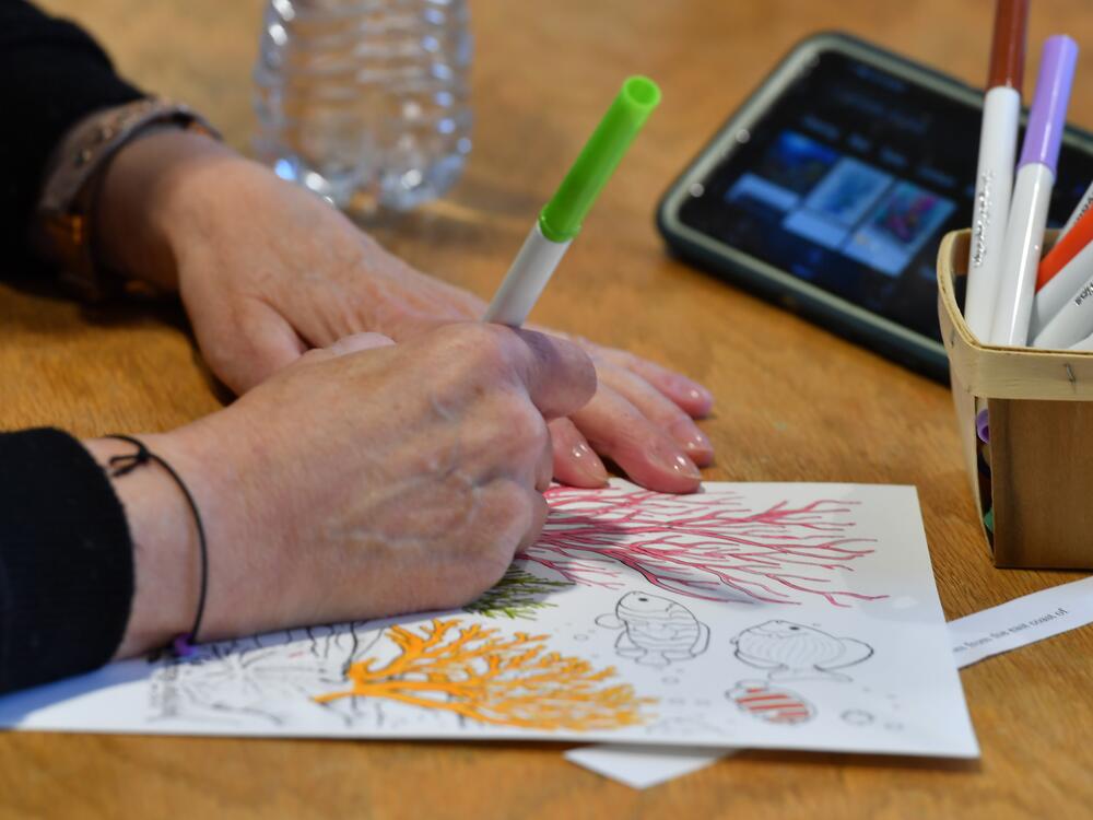 Many of those that attend just enjoy socializing and coloring.