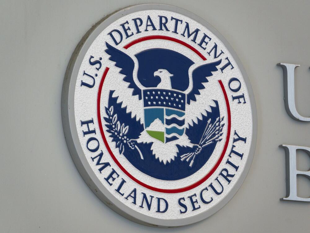 A U.S. Department of Homeland Security sign is displayed at the U.S. Customs and Border Protection headquarters on May 18 in Washington, D.C.