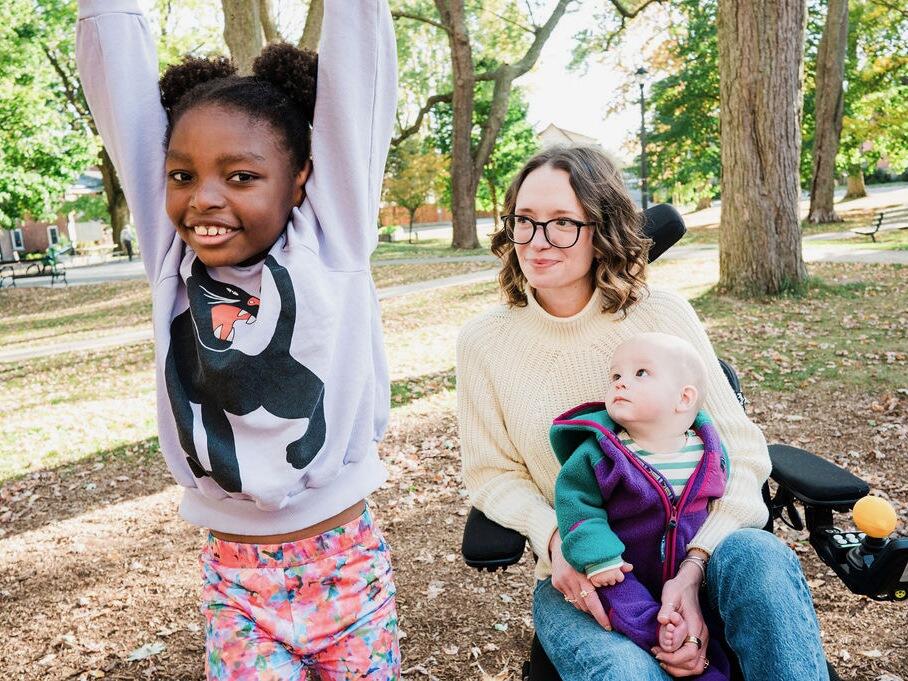Jessica Slice with her two children.