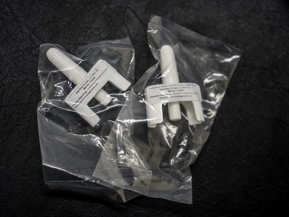 Foralumab nasal spray, above, is being tested as a treatment for Alzheimer's disease by researchers at Mass General Brigham.