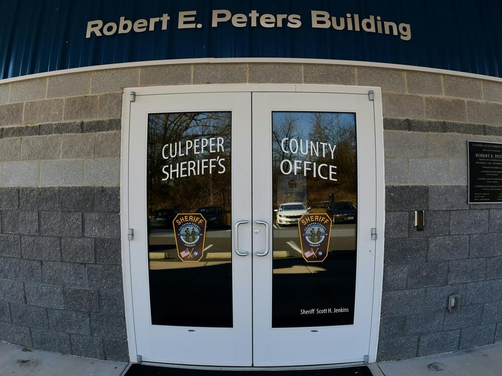 The entrance to the Sheriff's Office in Culpeper, Va. Jenkins served three terms as sheriff. After he was indicted in 2023, he ran for a fourth term and received just 20% of the vote.