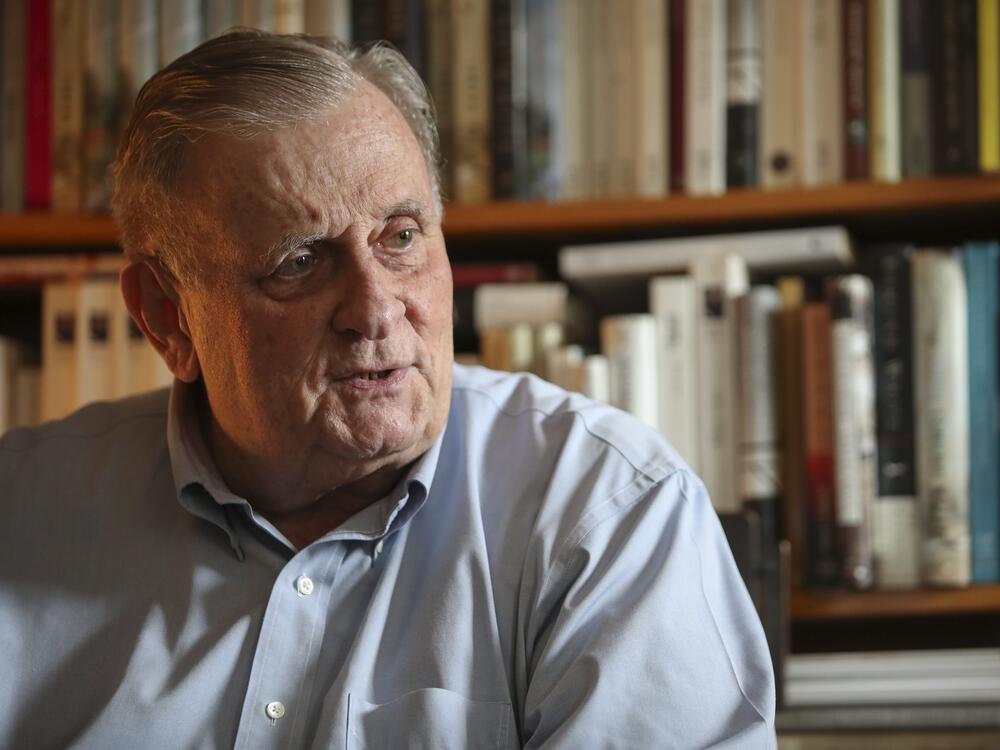 Edmund White at his home in 2019.