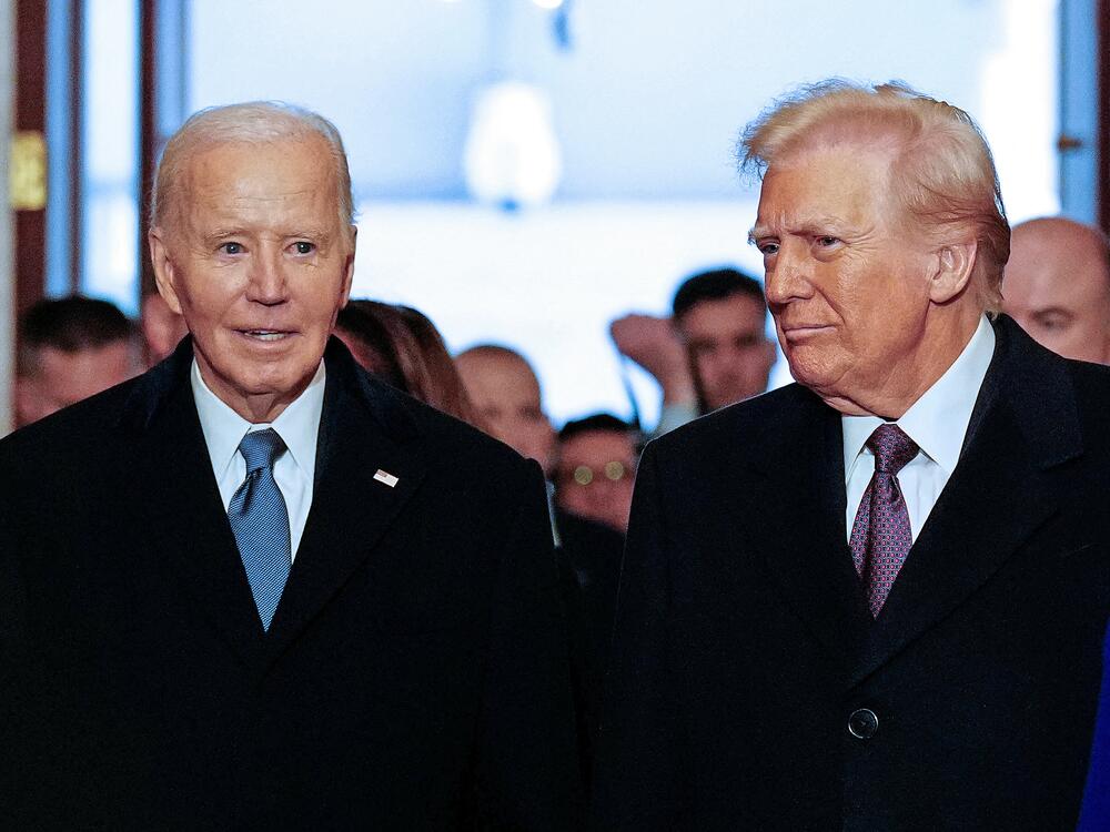 Then-President Joe Biden and President-elect Trump arrive for Trump's inauguration ceremony in January. Trump said Wednesday he had commissioned an investigation into his predecessor's administration.