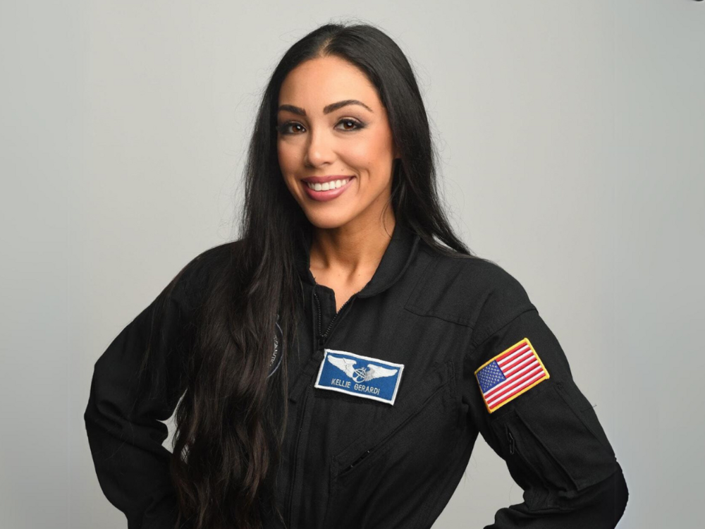 Struggling to have a second child, astronaut Kellie Gerardi uses her social media presence to let others know they're not alone. She's pictured above in 2021 in New York City.