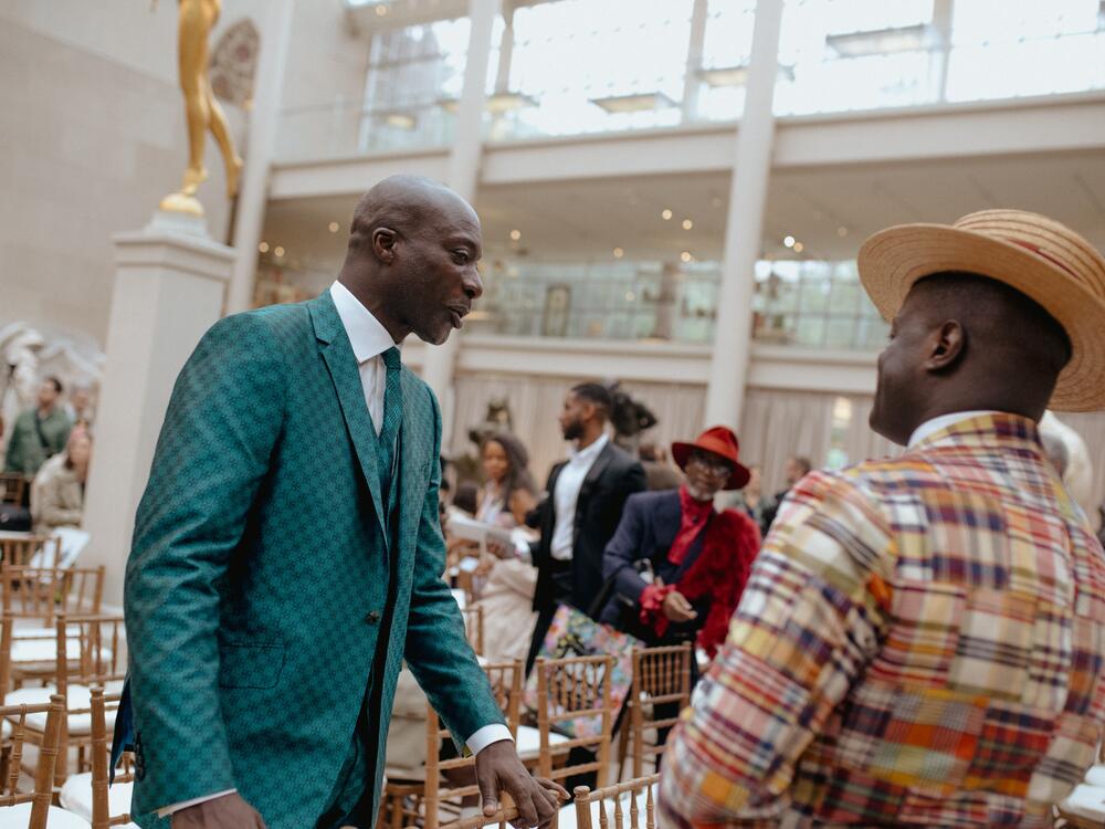 Attendees at a press preview for the Met's 