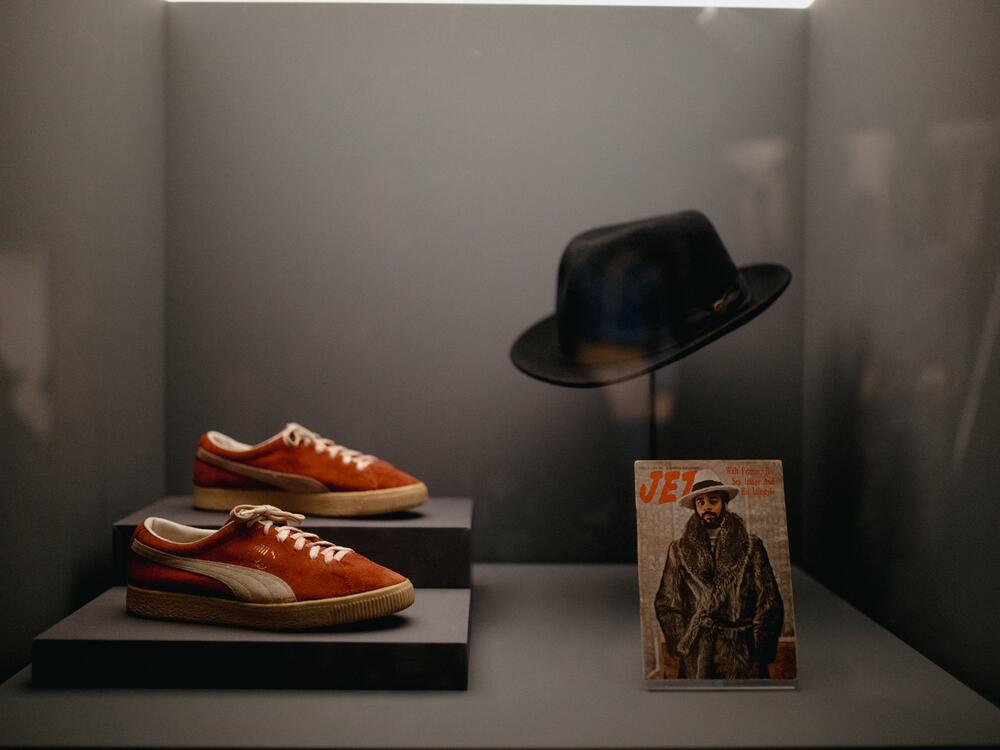 The exhibition showcases the influence of Black style and media like Jet magazine.