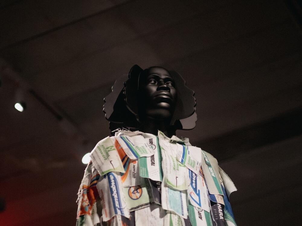 One of several mannequins on display created by sculptor and multimedia artist Tanda Francis.