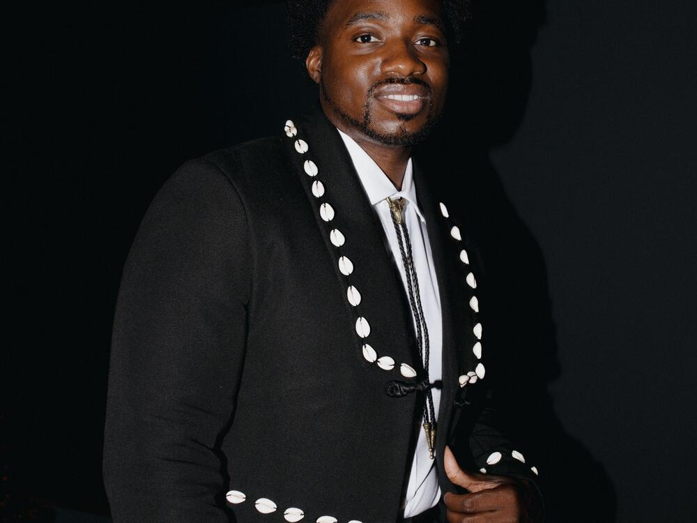 Designer Samuel Boakye poses for a portrait during a press preview for the Met's 