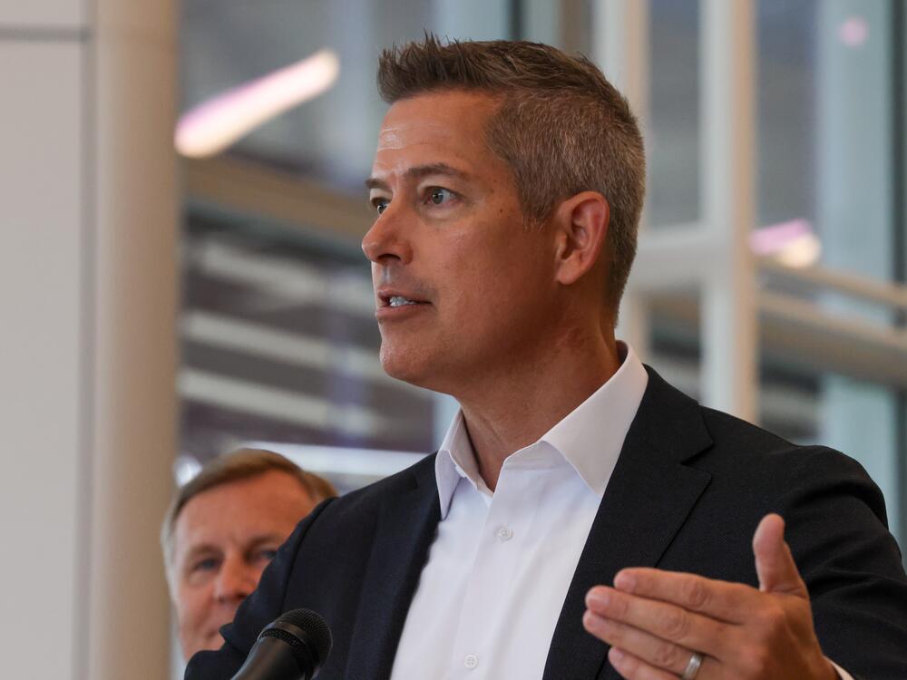 Transportation Secretary Sean Duffy holds a news conference at Newark Liberty International Airport, where he announced the reopening of a major runway at the airport, nearly two weeks ahead of schedule on Monday in Newark, N.J. Delays and cancellations have plagued Newark, one of the nation's busiest airports, for months.