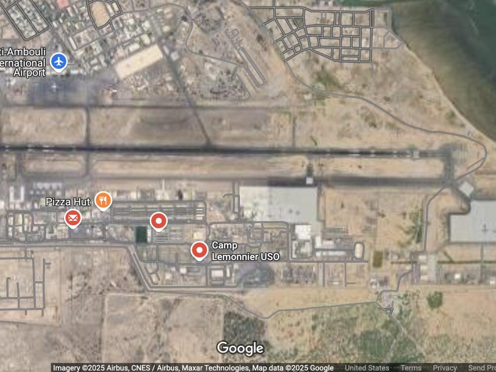 Camp Lemonnier spans nearly 500 acres, according to the U.S. military. It's located south of Djibouti–Ambouli International Airport.