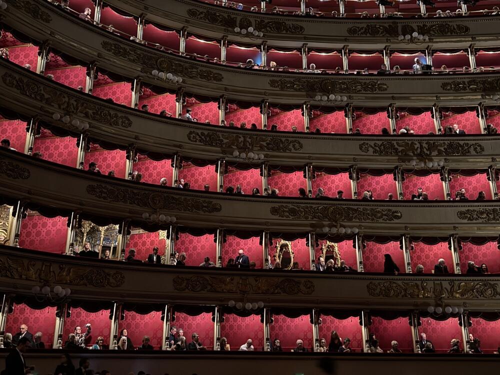 Boxes in La Scala opera house in Milan, Italy.