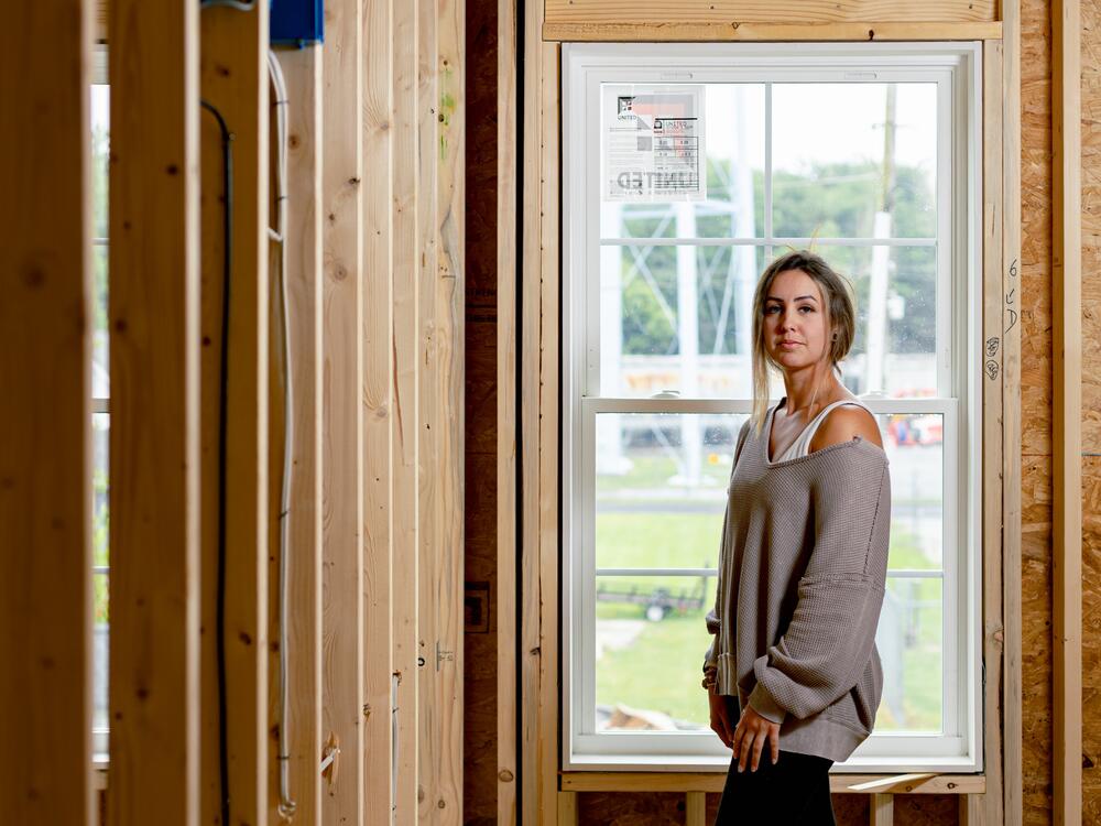 Becca Morris in the home she's in the process of buying in Harrington, Delaware, on May 14, 2026. She found it just a few months before her federal housing subsidy was set to end.