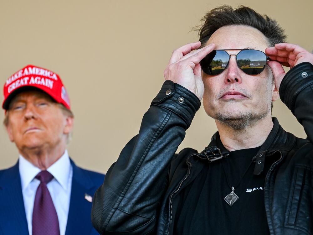 Donald Trump and Elon Musk watch the launch of the SpaceX Starship rocket on November 19, 2024 in Brownsville, Tex. shortly after Trump's election victory.