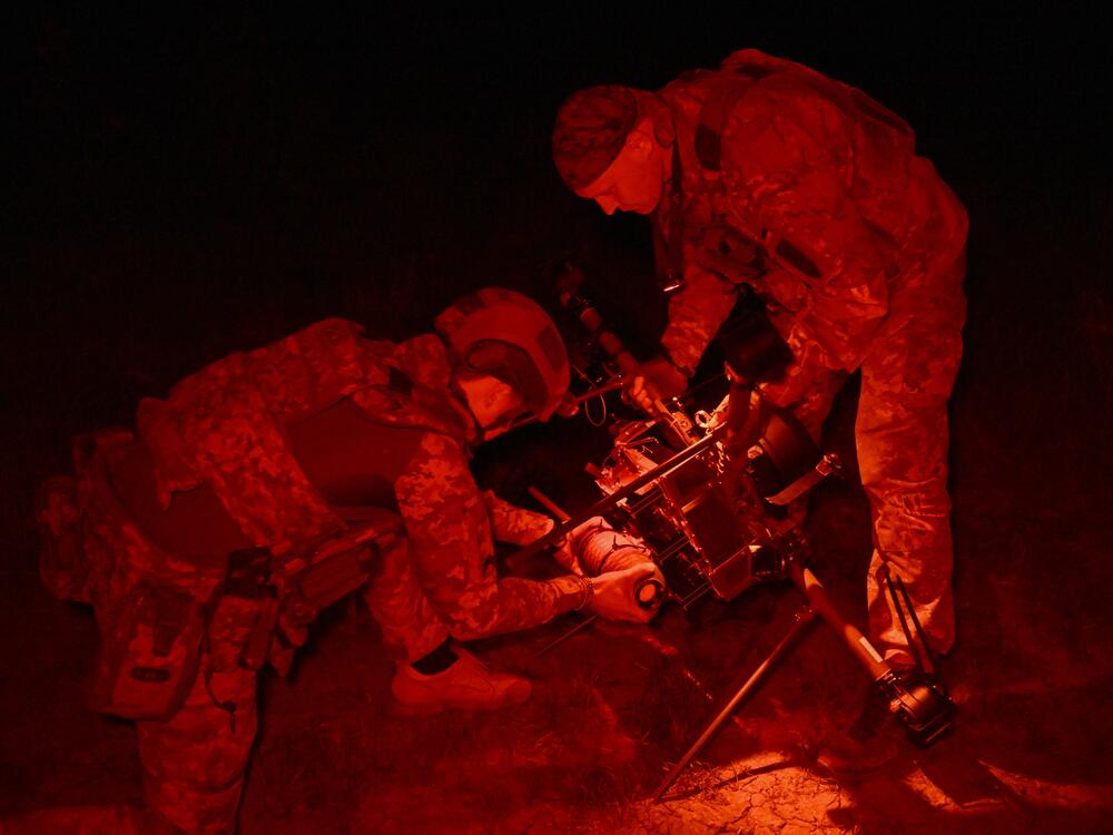 Ukrainian troops prepare to launch a drone in eastern Ukraine on April 30. Throughout the war, Ukraine has carried out innovative drone attacks never seen before in combat.