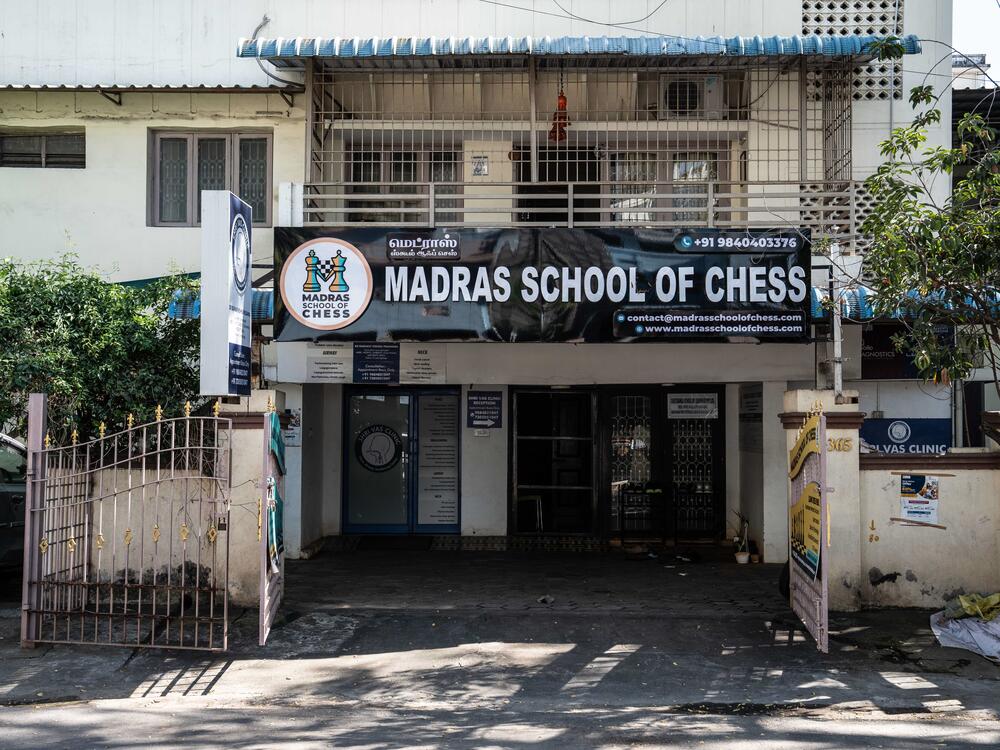 The exterior of Vishnu Prasanna's Madras School Of Chess.