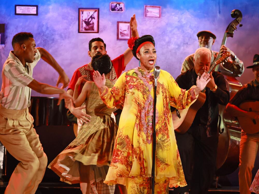 Natalie Venetia Belcon and the cast of <em>Buena Vista Social Club</em> perform onstage during the Tony Awards.