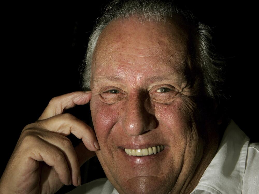 British author Frederick Forsyth poses for a photograph in Hertford, England, Aug. 17, 2006.