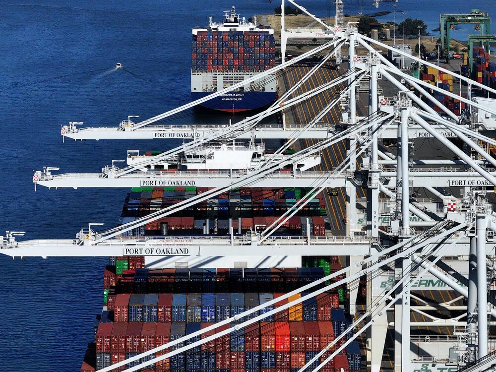 Cargo traffic at the Port of Oakland has slowed since President Trump imposed worldwide tariffs in April.