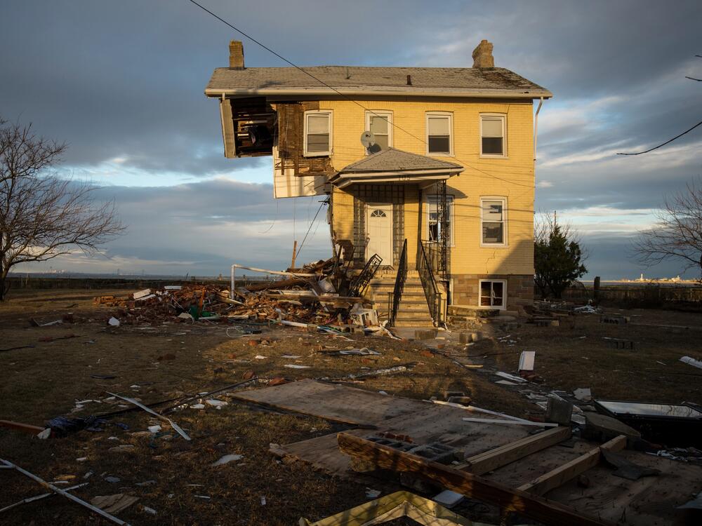 A home stands torn apart in Union Beach, N.J., following the devastation caused by Superstorm Sandy. The storm damaged or destroyed hundreds of thousands of homes in New Jersey, according to state environmental officials.