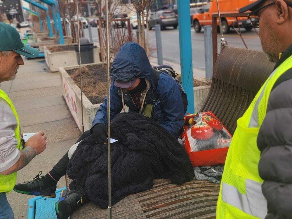Dominick Maurizio (left) and Keven Howard work for the city of Philadelphia's Mobile Outreach and Recovery Services program, doing street outreach to people, including many young people, living with severe addiction. Both survived cocaine and heroin use when they were in their 20s and say they believe programs like this one are helping people recover.