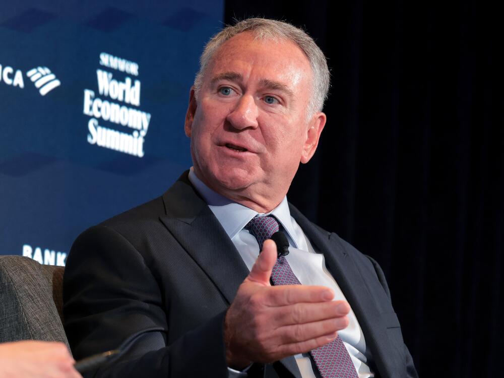 Citadel CEO Ken Griffin speaks during the Semafor World Economy Summit 2025 in Washington, D.C., on April 23, 2025. The billionaire investor and Republican megadonor is warning that President Trump's tariffs will hurt the U.S. economy, and U.S. consumers.
