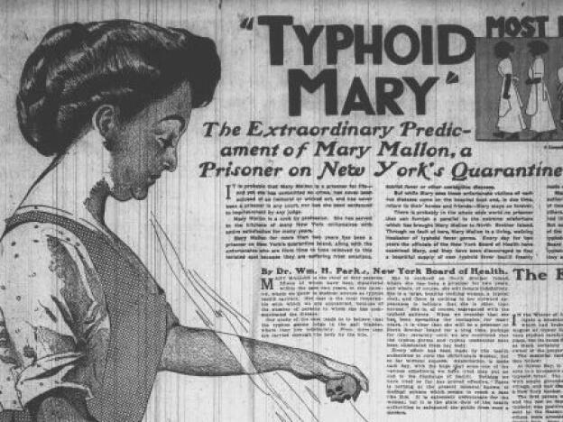 An article on Mary Mallon where she was infamously labeled 