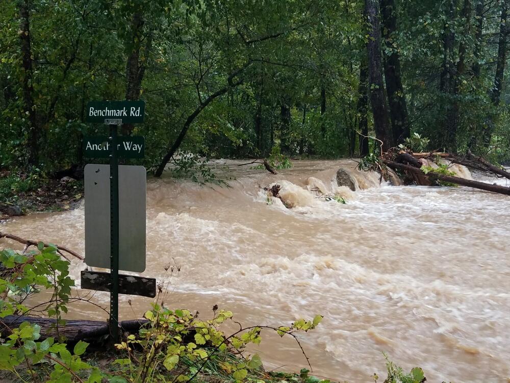 Earthaven got away relatively lightly after Hurricane Helene, but parts of the ecovillage were rendered inaccessible by flooding and fallen trees.