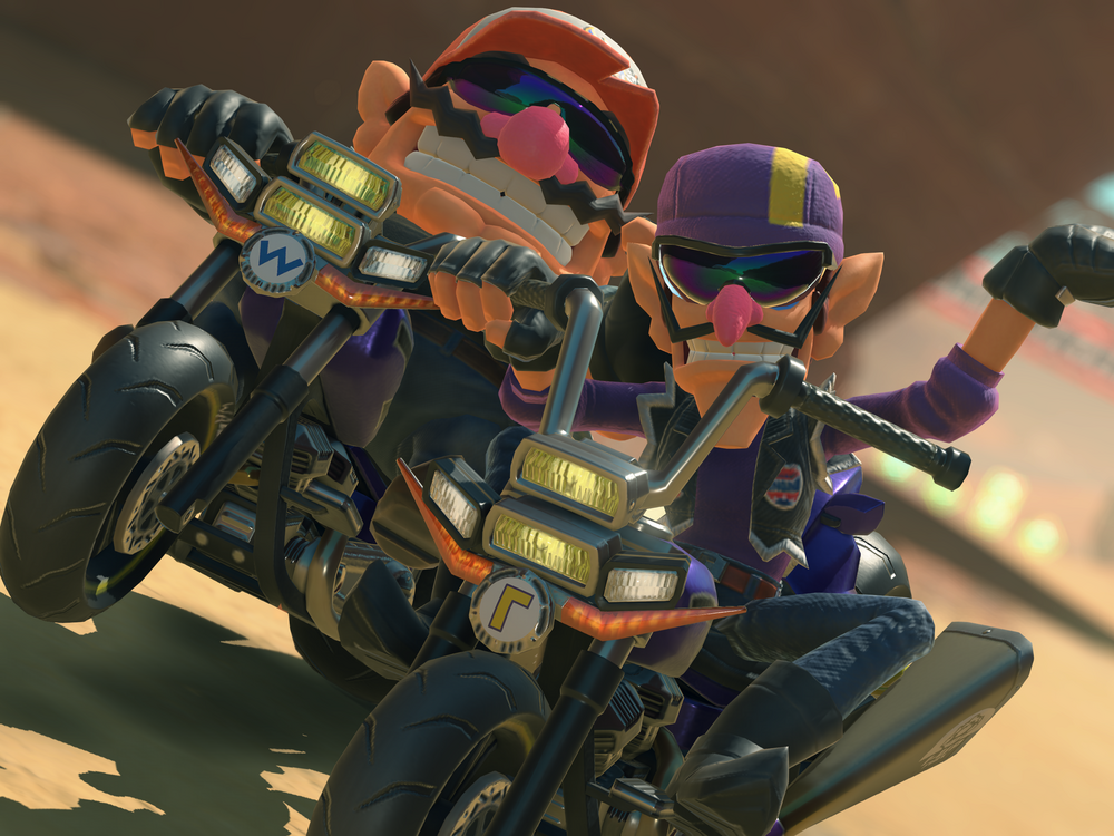 Wario and Waluigi form a motorcycle duo in Mario Kart World's 